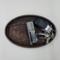 Oval tray without personalization. Made from Walnut